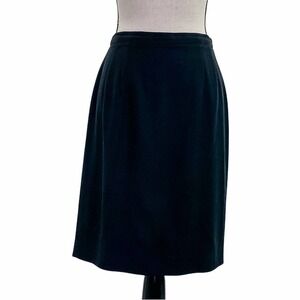TALBOTS Solid Black Mini Straight, Pencil Size Zipper Career-Wear Skirt